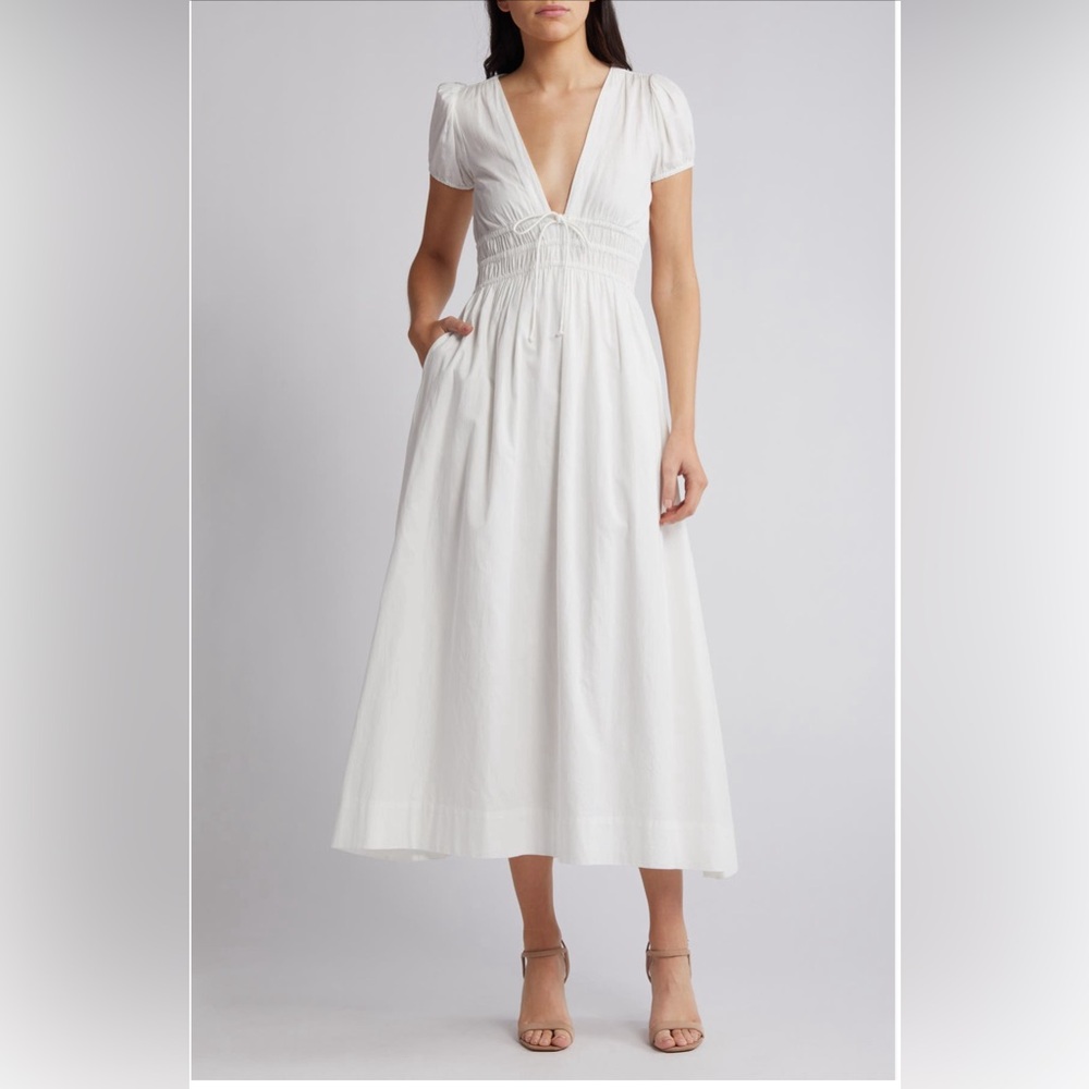 NWT Loveshackfancy Sabela cotton midi dress size Xs.